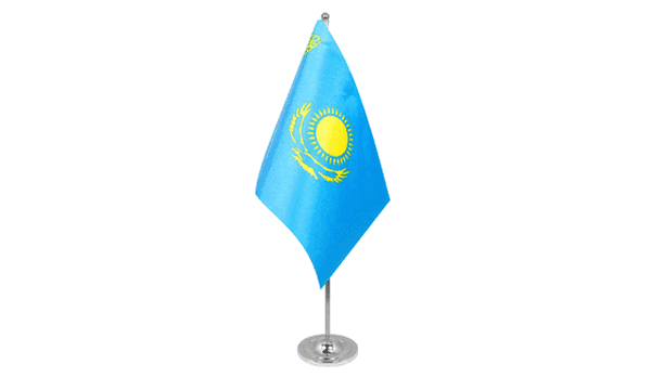 Kazakhstan Satin Table Flag